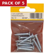 Centurion 1 1/4" x 10 ZP Cross Recessed Hardened Twin Thread Woodscrews with - Pack of 5