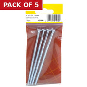 Centurion 4" x 10 ZP Cross Recessed Hardened Twin Thread Woodscrews with - Pack of 5