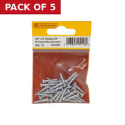 Centurion 5/8" x 8 ZP Round Head Woodscrews (Pack of 16) - Pack of 5