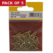 Centurion 3mm x 13mm ZYP Multi Purpose Single Thread Countersunk Pozi Screws - Pack of 5