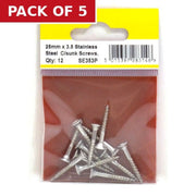 Centurion 3.5mm x 25mm Stainless Steel Chipboard Screws CRCS Head Countersunk - Pack of 5