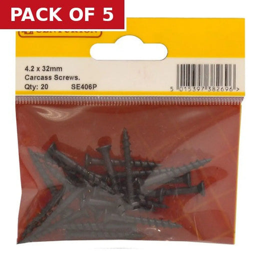 Centurion Carcass Screws - 32mm x 4.2mm - Black - (Pack of 20) - Pack of 5