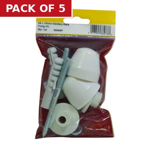 Centurion M8 x 100mm Sanitary Ware Fixing Kit - Pack of 5