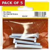 Centurion M6 x 50mm Hex Head Set Screws (Pack of 4) - Pack of 5