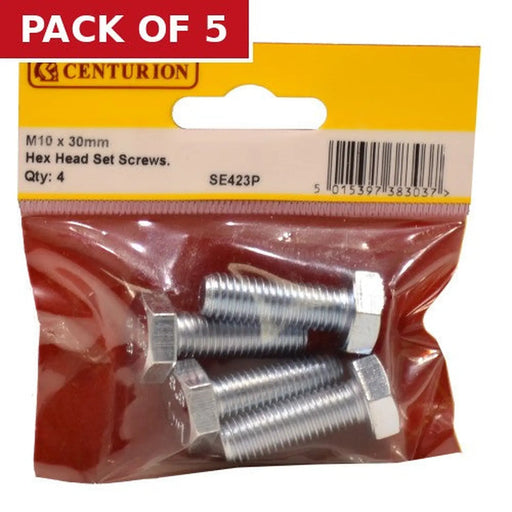 Centurion M10 x 30mm Hex Head Set Screws (Pack of 4) - Pack of 5