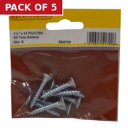 Centurion 1 1/4" x 12 Pozi CSK ZP Twin Screws - 8 pack - Pack of 5