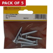 Centurion 1 1/2" x 12 Pozi CSK ZP Twin Screws 7 pack - Pack of 5