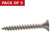 Centurion 5mm x 30mm Pozi CSK Stainless Steel Multi Pupose Screws (Pack of 10) - Pack of 5