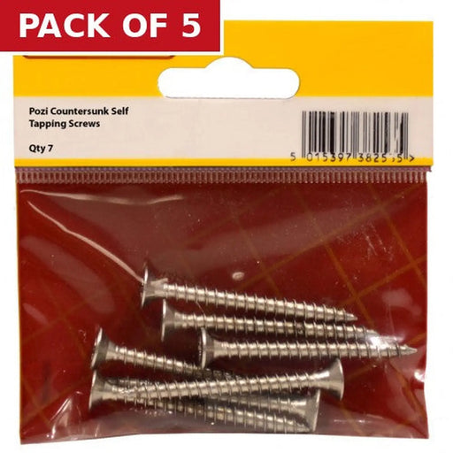 Centurion 1 1/2" x 8 ZP CSK Head Self Tapping Screws (Packs of 7) - Pack of 5