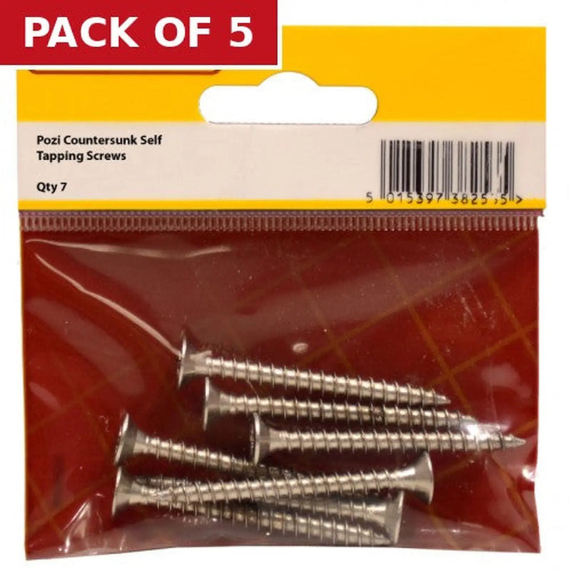 Centurion 1 1/2" x 8 ZP CSK Head Self Tapping Screws (Packs of 7) - Pack of 5