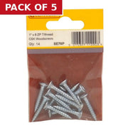Centurion 1" x 8 ZP  Cross Recessed Countersunk Hardened Twin Thread Screws - Pack of 5