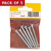 Centurion 2" x 10 ZP Cross Recessed Hardened Twin Thread Woodscrews with - Pack of 5