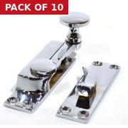 Centurion Solid Brass Quadrant Sash Fastener, Polished Brass, 60mm - Pack of 10