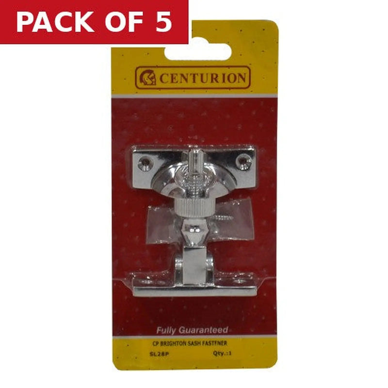 Centurion Solid Brass Brighton Sash Fastener, Chrome Plated, 57mm - Pack of 5
