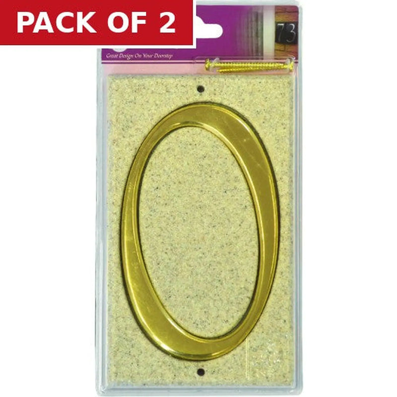 Centurion Stone Masonry Effect Numbered Plaque 0 - Pack of 2