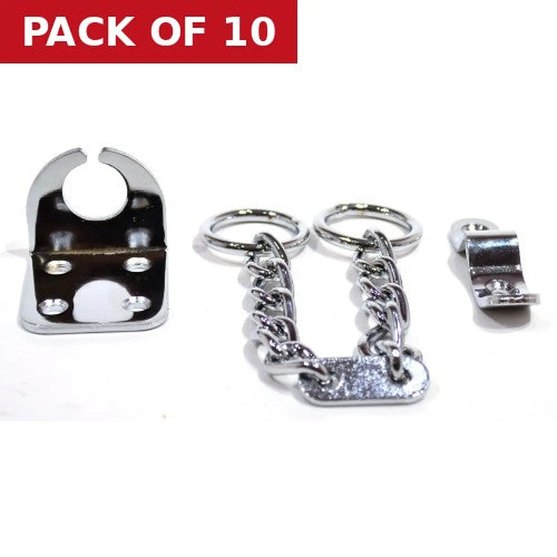 Centurion Steel Narrow Door Chain, Chromed - Pack of 10