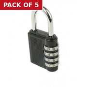 Centurion Steel Resettable Code Padlock, 40mm - Pack of 5