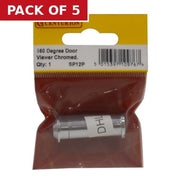 Centurion Door Viewers, Chromed, 160 Degrees - Pack of 5