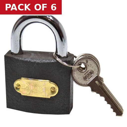 Centurion 50mm Iron Tri-Circle Padlock - Pack of 6