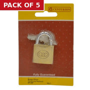 Centurion Brass  'Tri-Circle' Padlocks, 32mm - Pack of 5
