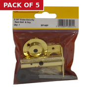 Centurion Security Rack Bolts with Key, Door Bolt, Brass, 60mm - Pack of 5