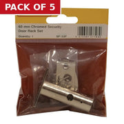 Centurion Security Rack Bolts, Door Bolt, Chromed, 60mm - Pack of 5