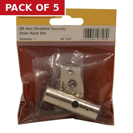Centurion Security Rack Bolts, Door Bolt, Chromed, 60mm - Pack of 5