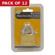 Centurion Heavy Duty Brass Padlock, 40mm - Pack of 12