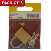 Centurion Brass Padlocks, 30mm - Pack of 5