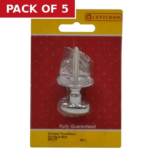 Centurion Security Bolt Thumb turn, Chromed, 30mm - Pack of 5