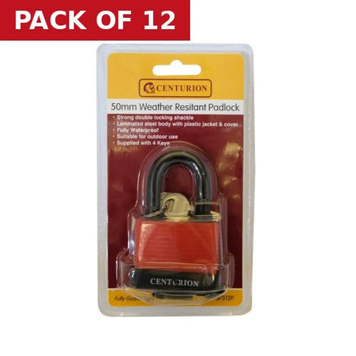 Centurion Weather Resistant Padlock, 50mm - Pack of 12
