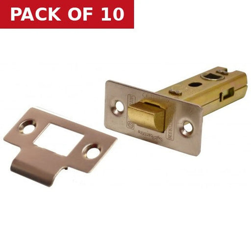 Centurion Heavy Duty Tubular Latches, Satin Nickel Plated, 100mm - Pack of 10