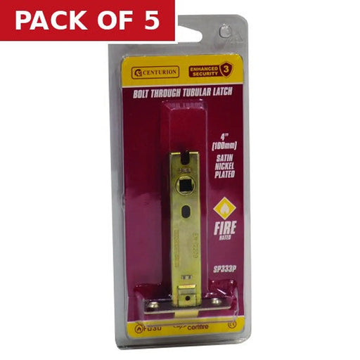 Centurion 100mm SNP Bolt Through Tubular Latch CE Fire Rated - Pack of 5