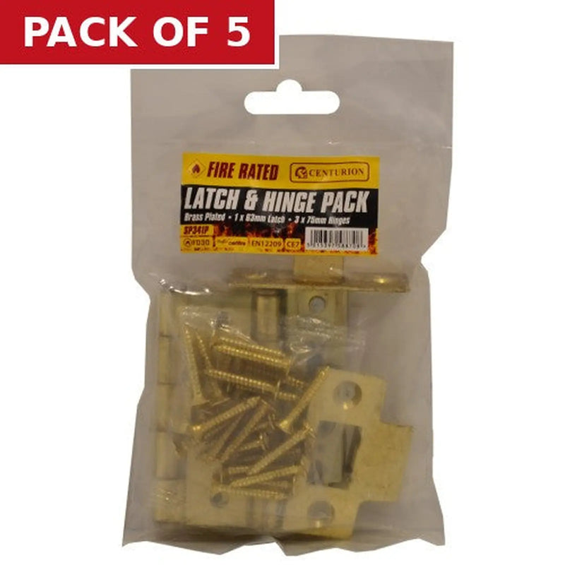 Centurion Latch & Hinge Packs - EB - CE Fire Rated - 4PK - Pack of 5