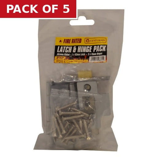 Centurion Latch & Hinge Packs - CP - CE Fire Rated - 4PK - Pack of 5