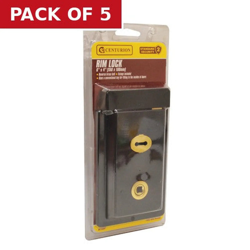 Centurion Rim Locks, Black, 155mm x 105mm - Pack of 5