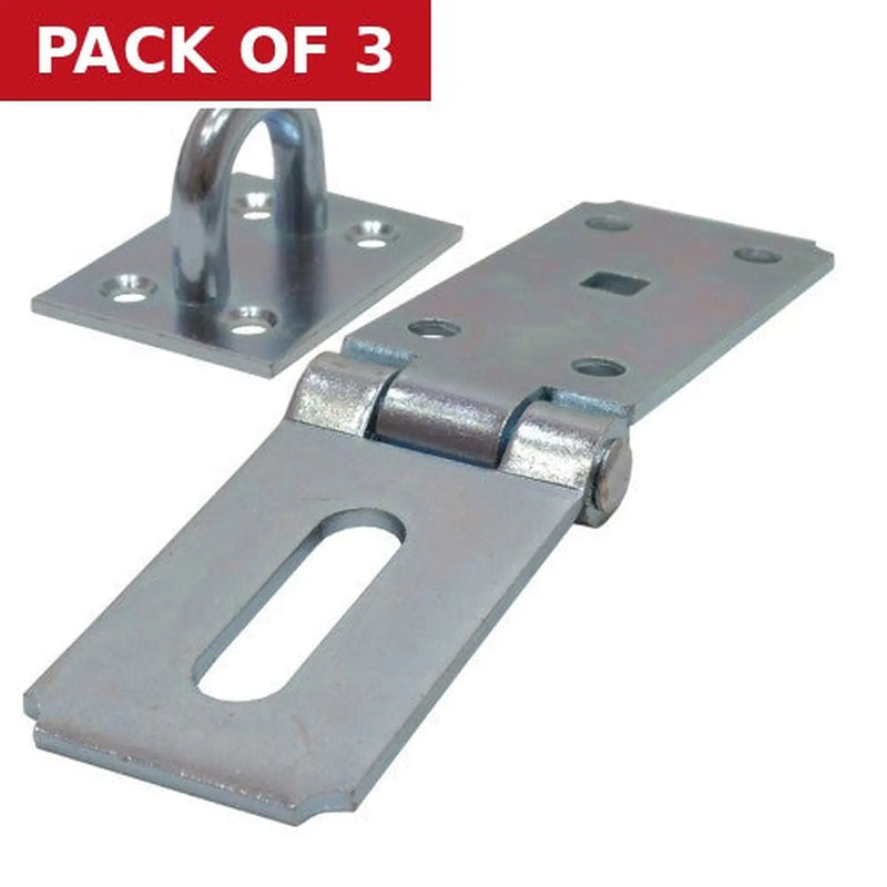 Centurion Heavy Duty Safety Hasp and Staple, Galvanised, 200mm - Pack of 3