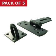 Centurion Heavy Vertical Hasp, Black, 150mm - Pack of 5
