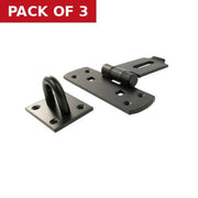 Centurion Heavy Vertical Hasp, Black, 150mm - Pack of 3