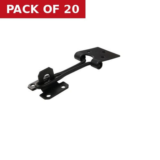 Centurion Wire Hasp and Staples, Black, 100mm - Pack of 20