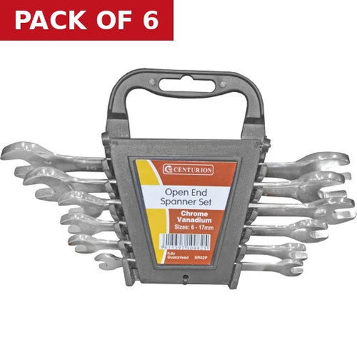 Centurion Open End Spanner Set, Polished Head, 6pc, 6-17mm - Pack of 6