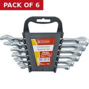 Centurion Combination Spanner Set, Polished Head, 6pc, 8-17mm - Pack of 6