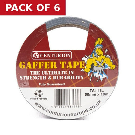 Centurion Silver Gaffer Tape 50mm x 10m Roll - Pack of 6