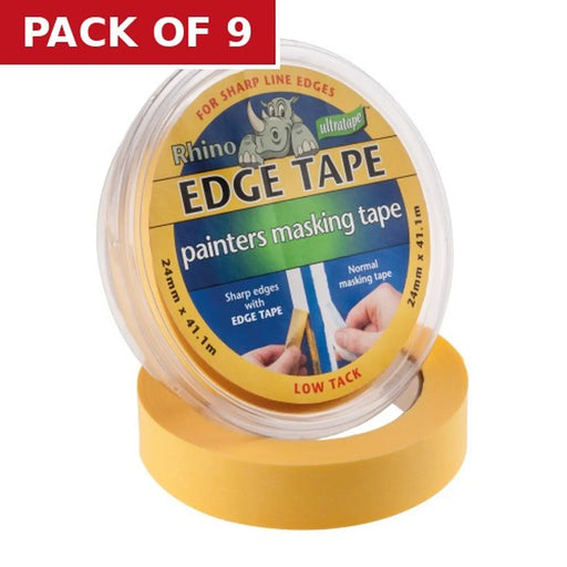 Centurion Low Tack Edge Masking Tape 24mm x 41m Roll - Pack of 9