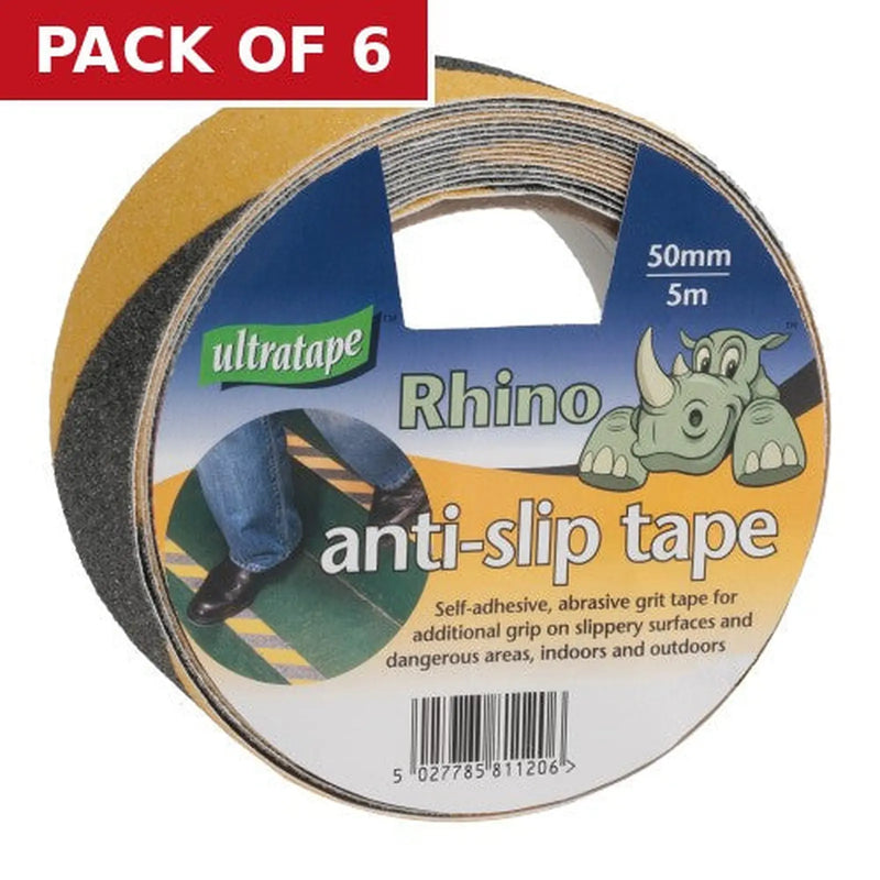 Centurion Black/Yellow Anti Slip Tape, 50mm x 5m - Pack of 6
