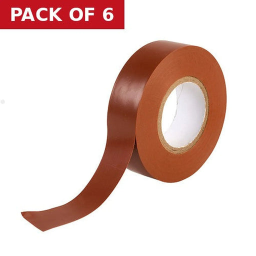Centurion 19mm x 33m Brown PVC Tape - Pack of 6