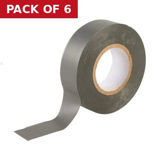 Centurion 19mm x 33m Grey PVC Tape - Pack of 6