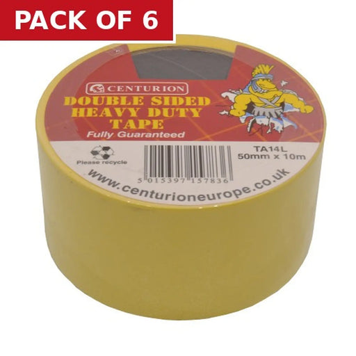 Centurion Double Sided Tape, 50mm x 10m - Pack of 6