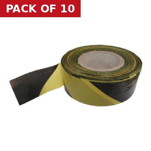 Centurion Barrier Tape - Black/Yellow Stripe - 70mm x 500m - Pack of 10