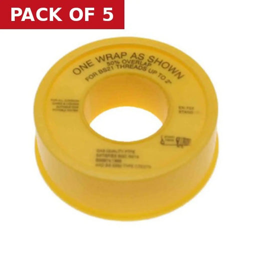 Centurion 12mm x 5m Gas PTFE Tape - Pack of 5